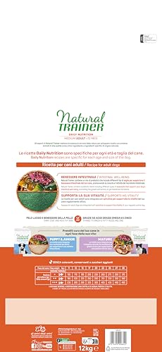 Natural Trainer Medium Hundefutter für Erwachsene mit rohem Schinken - 12 kg