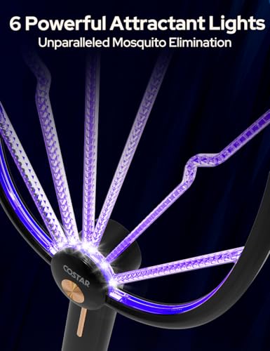 Image of COSTAR Elegant Foldable Swivel Mosquito Bat, 3 in 1 Mosquito Racket USB Rechargeable, Bug Zapper Electric Fly Swatter with UV Light Lamp, Hangable Mosquito Swatter w /Long Lasting Lithium-ion Battery