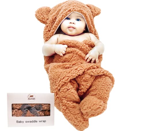 Image of Kermode Teddy Bear Swaddle Blanket - Plush Baby Swaddler for Newborns - Cute Infant Swaddle Wrap & Receiving Blanket - Perfect Gender Neutral Baby Shower & Registry Gift