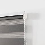 Aprica Day and Night Zebra Window or Door Roller Blinds with Child Safety Clips - Double Layer Fabric Elegant Durable and Easy to Clean (Charcoal Grey, Width 150cm - Drop 160cm) - Image 7
