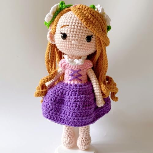 Handmade Crochet Doll Amigurumi Doll Rapunzel Princess Doll