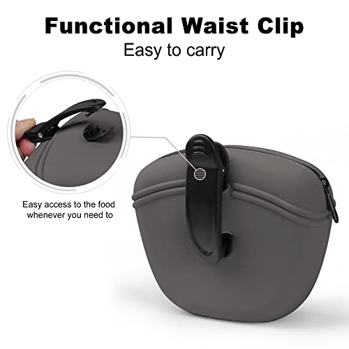 Dog Treat Pouch, Upgraded Silicone Treat Pouches for Pet Training, Convenient Dog Treat Bags with Zipper Closing and Waist Clip – Portable Dog Training Container Dog Treat Pouch, Upgraded Silicone Treat Pouches for Pet Training, Convenient Dog Treat Bags with Zipper Closing and Waist Clip – Portable Dog Training Container