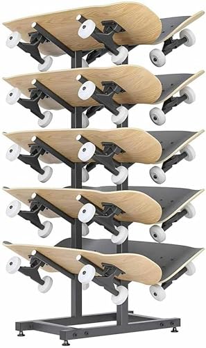 LIEOWYD Floor-Standing Snowboard Rack, Ski Display Shelf, Home Gym Organize Holder, for Skis/Skateboards/Scooter, Sample Board Display Stand