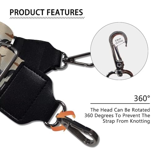 Image of Wide Bag Straps Replacement Crossbody Brown Horse Guitar Straps for Handbags /Purses /Messenger /Duffel Bags Backpack Straps Replacement Adjustable Length from 30 inch to 50.3 inch