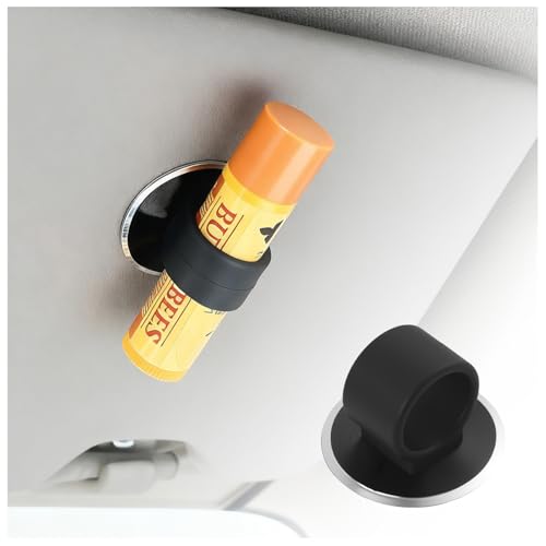 VKQTS Chapstick Holder for Car Upgraded Magnetic Car Lip Balm Holder with Mounting Pad Universal Silicon Cars Chapstick Holders No Melt Cars Interior Accessories for Dashboard/Console