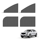 Sephile 4 PCS Car Front and Rear Window Sunshades, 26.3' x 27.5' + 21.2' x 31.1' Dust and Sun Protection Covers, Free Window Lifting and Lowering Ventilated Privacy Cover, Universal for SUVs (Black)