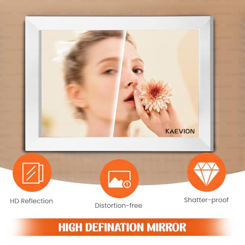 Image of Wall Hanging 1.75ft White Water Proof PVC Framed Mirror |Wall Mirror for Bedroom or Bathroom |Home Decor Wall Mount for Bedroom Living-Room Vanity Farmhouse| washroom Mirror for Wall