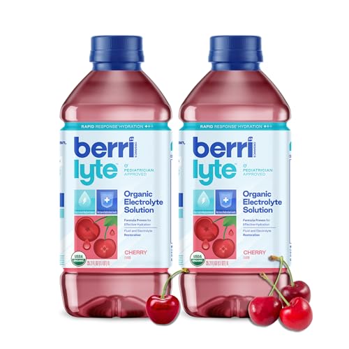 Berri Lyte Organic Electrolyte Drink, 2-Count, Cherry Flavor, 1 L
