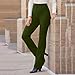 bawilom Women's Straight Wide Leg Dress Pants Stretchy Work Pants Business Casual Slacks Side Zipper Flared Trousers Army Green