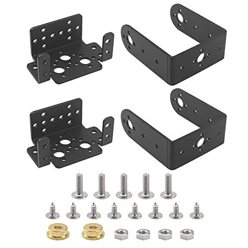 2Set ShareGoo Servo Mount Bracket 2 DOF Pan & Tilt Sensor Mount Kit Compatible with MG995 MG996 Standard Servo RC Robot Car Boat