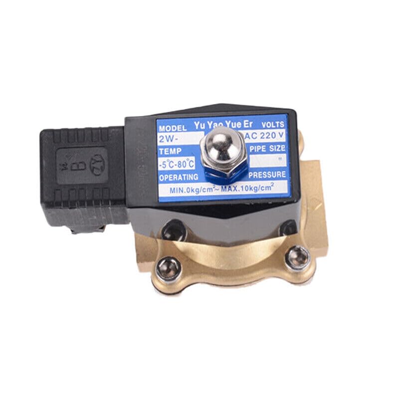 TopHomer Electrovanne Electrique DN25 1 Pouces pour AC Direct AC220V -5-150 °C Laiton Fermé Pratique