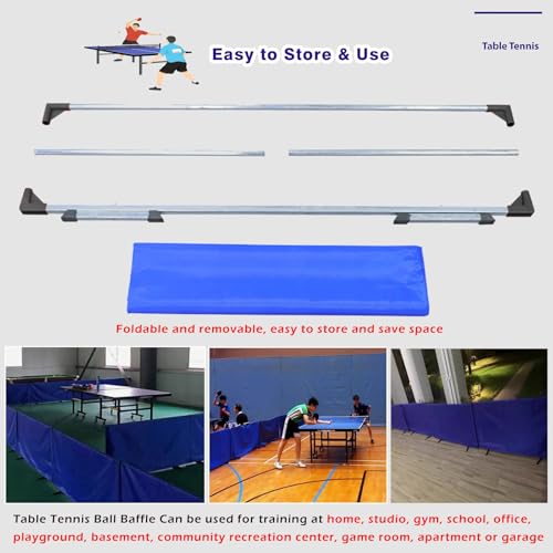 Barriera da ping pong rimovibile, 140 cm, recinzione da campo da ping pong con panno Oxford, per deflettori da campo da competizione (confezione da 14)