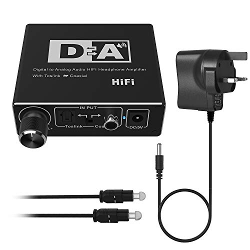 Rybozen 192kHz DAC Converter Digital to Analog Converter with Volume Adjustable Digital SPDIF Optical Coaxial Toslink to Analog Stereo Audio RCA