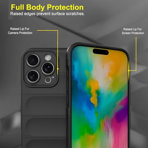 Image of amazon basics Back Case Cover for iPhone 16 Pro Max | Compatible for iPhone 16 Pro Max Back Cover | Liquid Silicon Magic Case with Camera Protection | Black