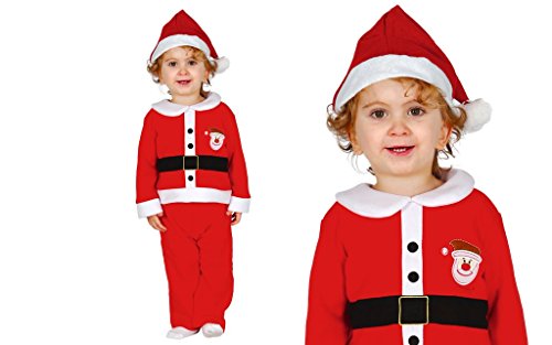 Guirma - Disfraz de Papá Noel recién Nacido, poliéster, Rojo, 6/12 Meses