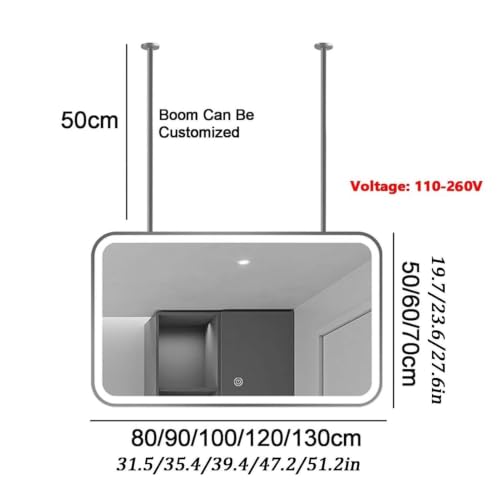 Miroir LED tactile à intensité variable avec verre HD 90x60 - 3