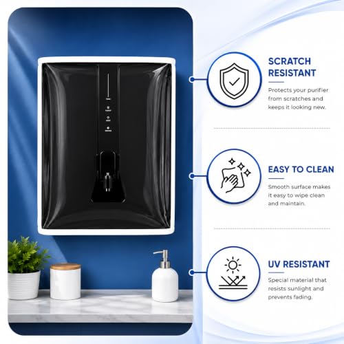 Image of Water Purifier Cover Compatible with Pureit Eco Elite 2X RO+UV+MF+Alkaline - Dustproof, Waterproof, Oil Stain Protection, Transparent Front, Velcro Closure, Fits Wall-Mounted /Table-Top