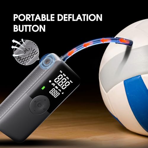 CARSUN Cordless Tire Inflator Portable Air Compressor,Car Tire Pump with Digital Dual Screen,150PSI Portable Air Pump for Car Tires with Deflation&Pressure Gauge,Suitable for Car,Motorcycles,Bicycles - Image 7