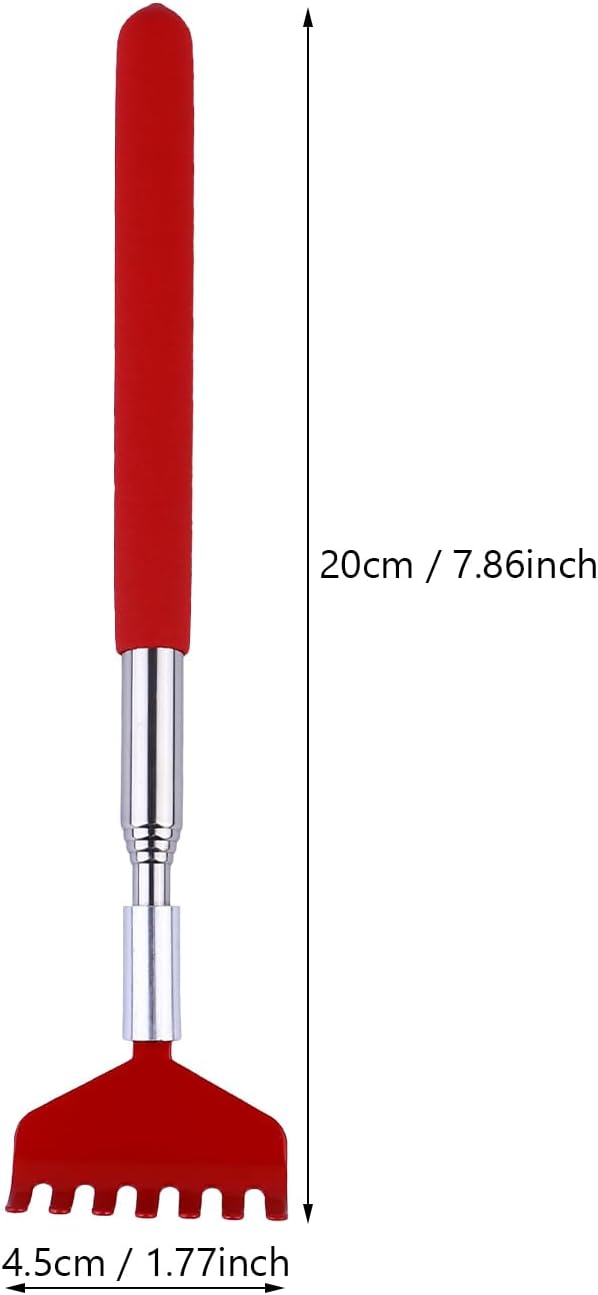 Healifty Telescopic Back Scratcher Stainless Steel Scratching Stick with Massage Claws Retractable Back Massager for Instant Itch Relief Portable Scratching Tool for Home or Travel