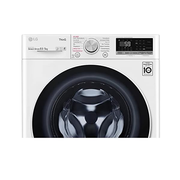 LG Electronics V5WD85SLIM Waschtrockner mit AI DD | 8,5 kg Waschen | 5 kg Trocknen | 1200 U/Min | Steam | TurboWash | Neue Wohlfühl-Trommel | Wi-Fi-Funktion | Weiß – Bild 4