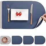 Hochwertiges Material: Das Tischset besteht aus umweltfreundlichem Kunstleder material, das die Eigenschaften Wärmeisolierung, rutschfestigkeit, abriebfestigkeit und leichte Reinigung aufweist. Es kann lange Zeit ohne Verformung oder Verfär.