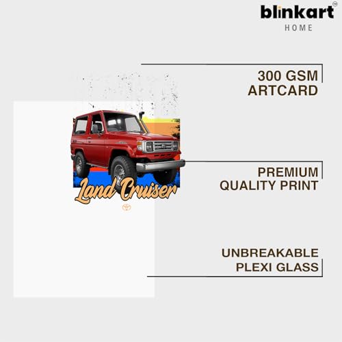 Image of BLINKART Toyota Land Cruiser (FJ40) Framed Posters Gift Items Boys Room Wall Decoration Bedroom Office Studio Synthetic Wood Frame & Acrylic Glass Ready to Hang - 18x12 Inch, (A4 Size) - CAR-292