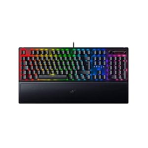 Razer BlackWidow V3 Mechanical Gaming Keyboard, Green Switches, Clicky Mechanical Switches, Doubleshot ABS Keycaps, Media Keys, Wrist Rest, Qwertz German Layout, Black
