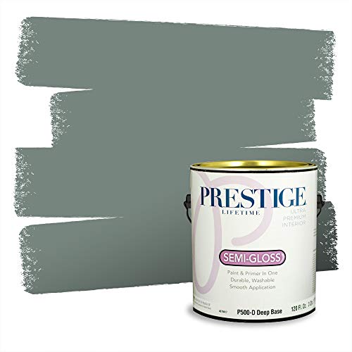 PRESTIGE Paints Interior Paint and Primer In One, 1-Gallon, Semi-Gloss, Comparable Match of Valspar* Redstone Blue Spruce* by PRESTIGE - Used condition - US$53.86