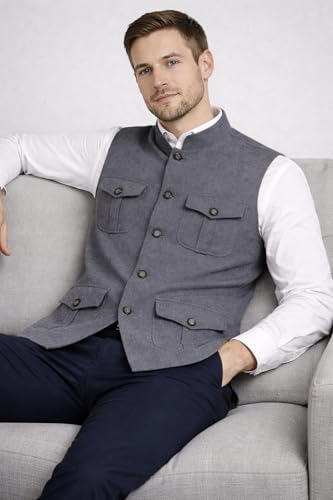 Image of LATEST CHIKAN Men's Nehru Jacket | Ethnic Waistcoat with Mandarin Collar | Premium Textured Fabric | Party, Wedding