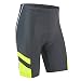 Tenn Mens Coolflo 8 Panel Padded Cycling Shorts - Black/Hi-Viz Yellow - Med