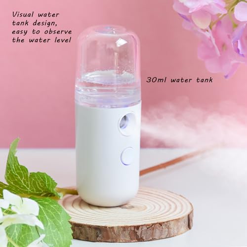 2Pack Kingsmile Facial Mister, Portable Face Mister, Cool Nano Mist Sprayer for Face Hydrating, Mini Handy Mister for Eyelash Extensions with 1oz Large Capacity Screwing Visual Water Tank Black/White - Image 6
