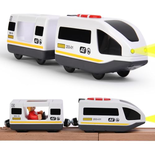 HOTUT Battery Operated Locomotive Train for Toddlers, Motorized Train with Magnetic Connection for Kids 3+ Years Old