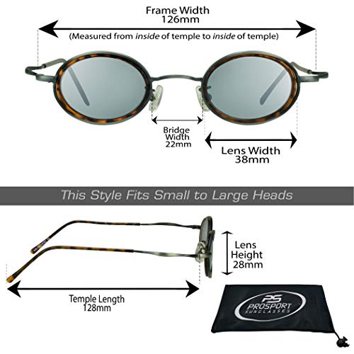 proSPORT Small Mini Round Sunglass Vintage Retro 70s Steampunk Eye Glasses Tinted Smoke or Copper Brown2