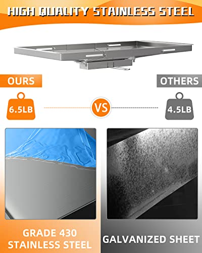 Grease Tray For Gas Grill - Adjustable 24"-30" Universal Drip Pan Dyna Glo Grill Replacement Parts, For Nexgrill, Expert Grill, Kenmore, Bhg And More, Stainless Steel Grill Replacement Parts #TOP3