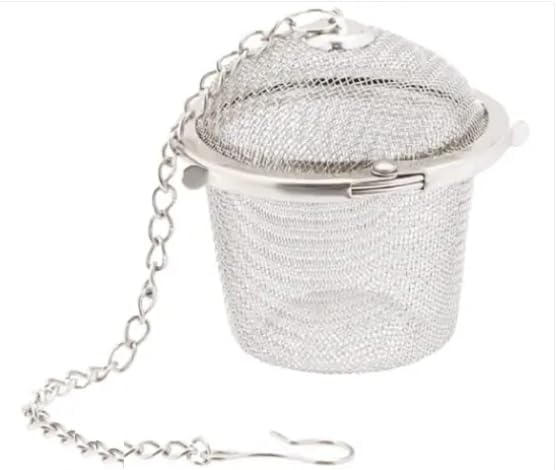 RK_Enterprises Mini Green Tea Filter | Loose Leaf Tea | Easy to Clean | Stainless Steel Tea Infuser Strainer Filter Diffuser with(Sugar Shaker Duster Sifter) Flour Powdered(Pack of 10)