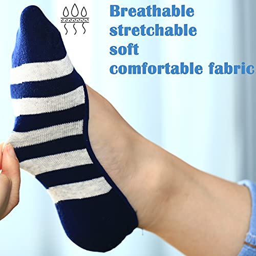 Image of RYI 5-Pack No Show Socks for Women Size 6-9 Ankle Invisible Non-slip Athletic Socks