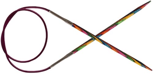 Yarn Ave Agujas circulares fijas de 32 pulgadas (31.5 in) agujas de tejer de madera de abedul multicolor para hacer suéter, chal, bufanda US 8 disponible en Yaxa Venezuela