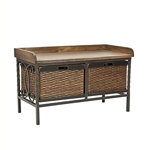 Safavieh American Homes Collection Noah Antiqued Pewter and Oak Storage Bench Safavieh American Homes Collection Noah Antiqued Pewter and Oak Storage Bench