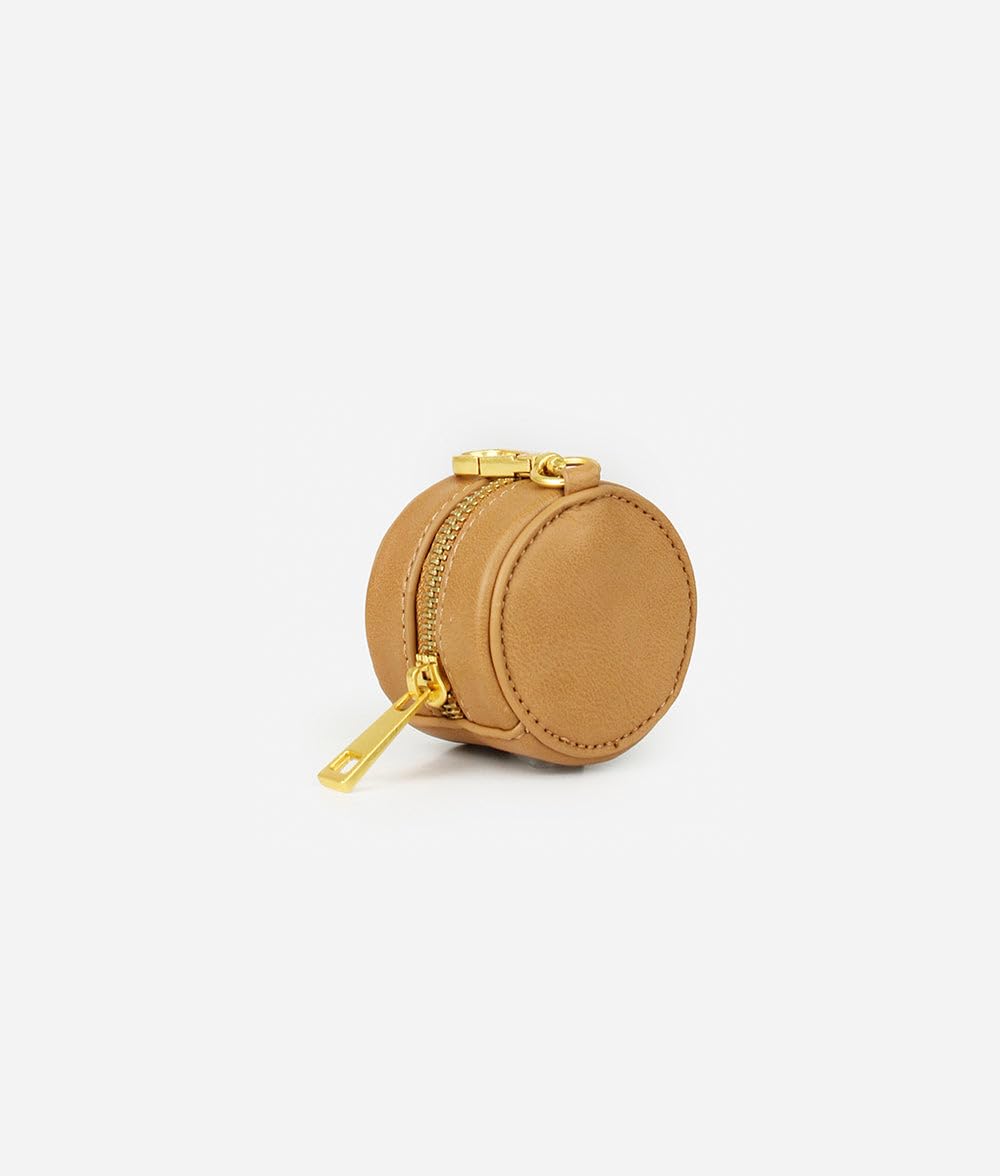 FAWN DESIGN The Paci Case, Tan Pacifier Holder, Premium Pebbled Faux Leather Paci Holder, Insulated Pacifier Case with Zipper and Clip, Fits Most Standard Size Pacifiers, 2.25 x 2.25 inches