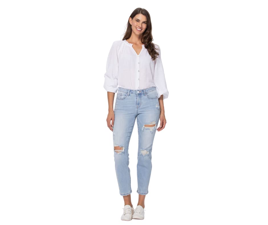 Judy Blue Super Light Destroyed Boyfriend Relaxed Denim Jeans