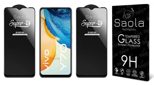Image of Saola HD+ Oleophobic Tempered Glass Screen Protector For Vivo Y70 (Pack Of 2) with Free Installation Kit. Full screen Coverage - 6.44 inch