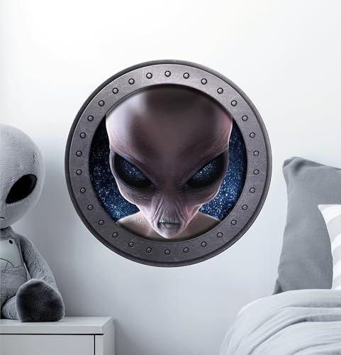 Vinilo decorativo espacial Alien Gris 18 pulg x 18 pulg