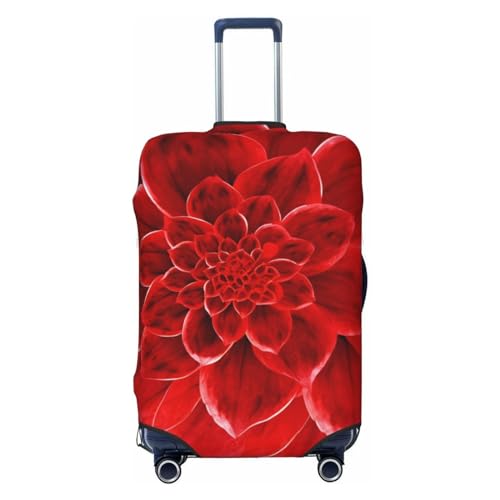 Housse de protection pour valises XL noire à fleurs rouges extensible