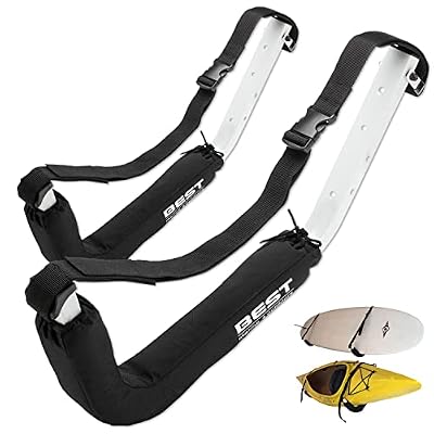 Best Marine and Outdoors Kayak Wall Rack, Heavy Duty 125 lb Capacity, Wall Mount Kayak Storage Rack for Garage, Canoe, SUP & Paddle Board, Indoor/Outdoor Steel Hangers with Foam Padding