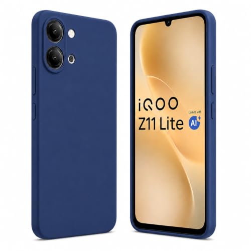 Image of FIRST MART Matte Silicone Back Cover for iQOO Z11 Lite - Blue