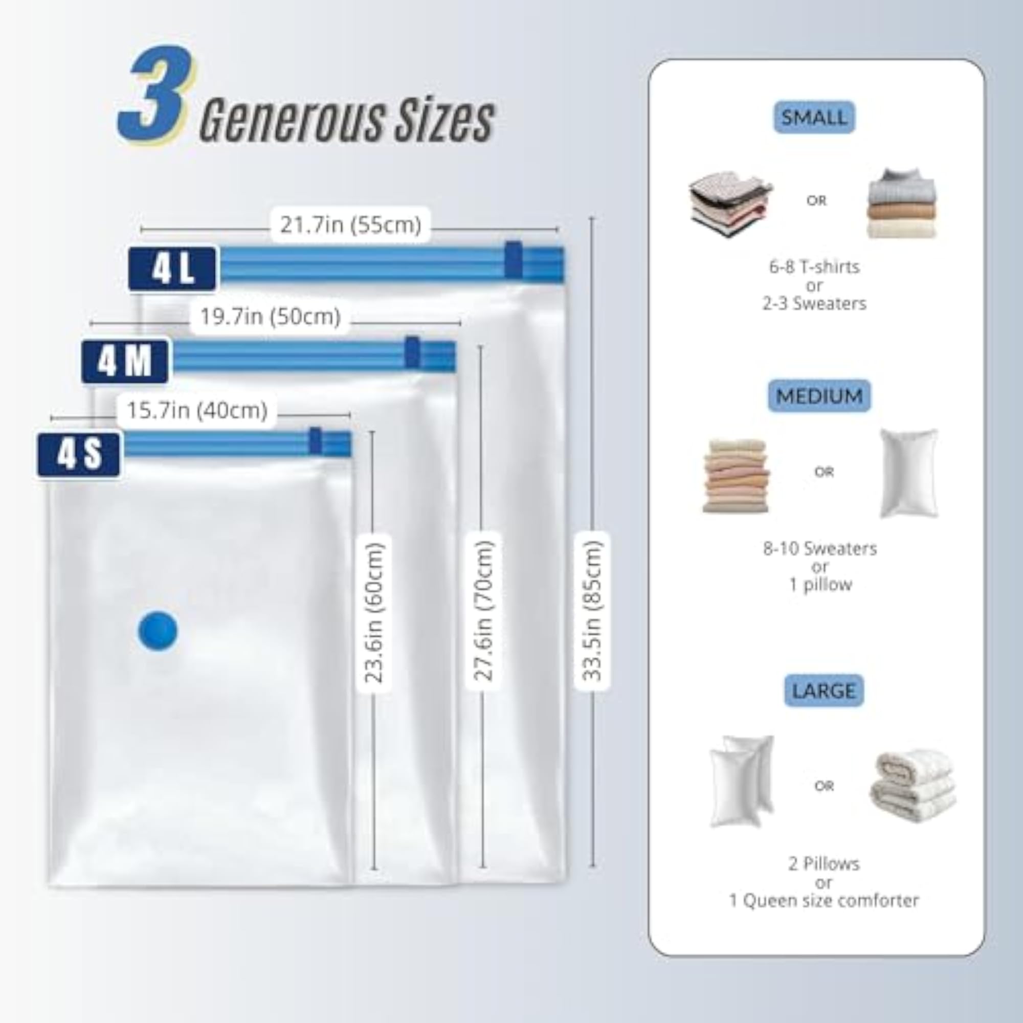 12 Pack Vacuum Storage Bags with Electric Pump