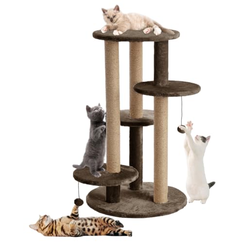 FURRLOVERS Multi-Level Cat Tree with Scratching Posts and Platforms (Brown – FURR-11) FURRLOVERS Multi-Level Cat Tree with Scratching Posts and Platforms (Brown – FURR-11)