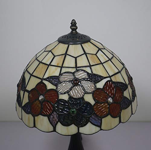 Lampe de table vitrail jaune 12 pouces vintage E27 rétro - 6