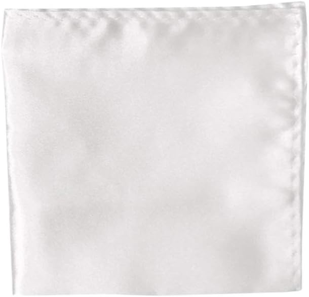Made in Italy Men's Hand Rolled Solid Color Pocket Square Hanky,Silk
