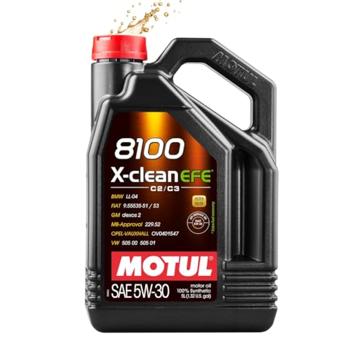 Motul 8100 X-clean EFE 5W-30 Full Synthetic Motor Oil | Fuel Economy Formula, Helps Protect Emissions Systems, Clean Engine Performance | Long Drain Capable, Improved Engine Responsiveness | 5L